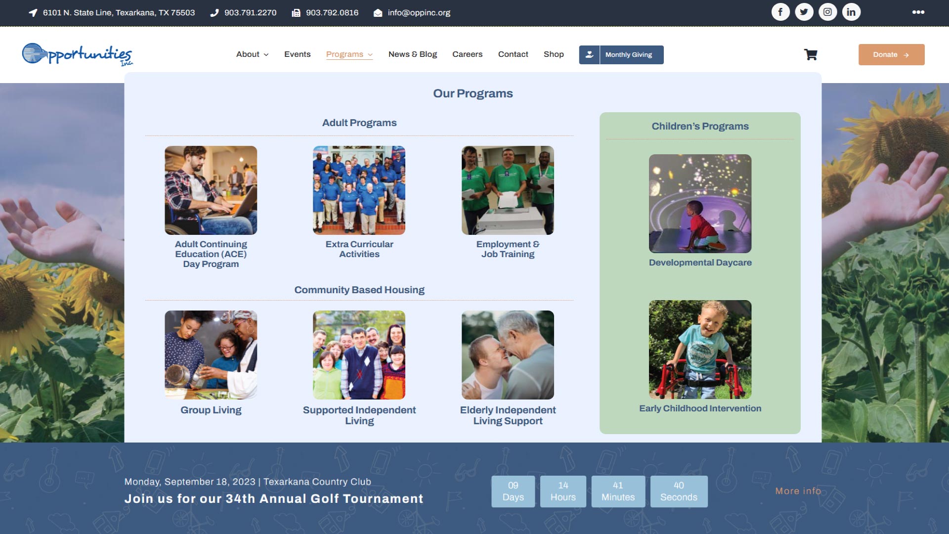 After: Home Page withPrograms Mega Menu