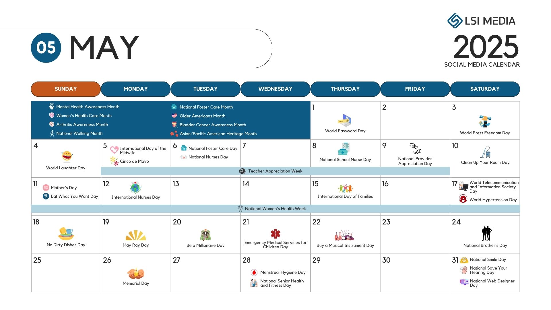 May - Social Media Calendar