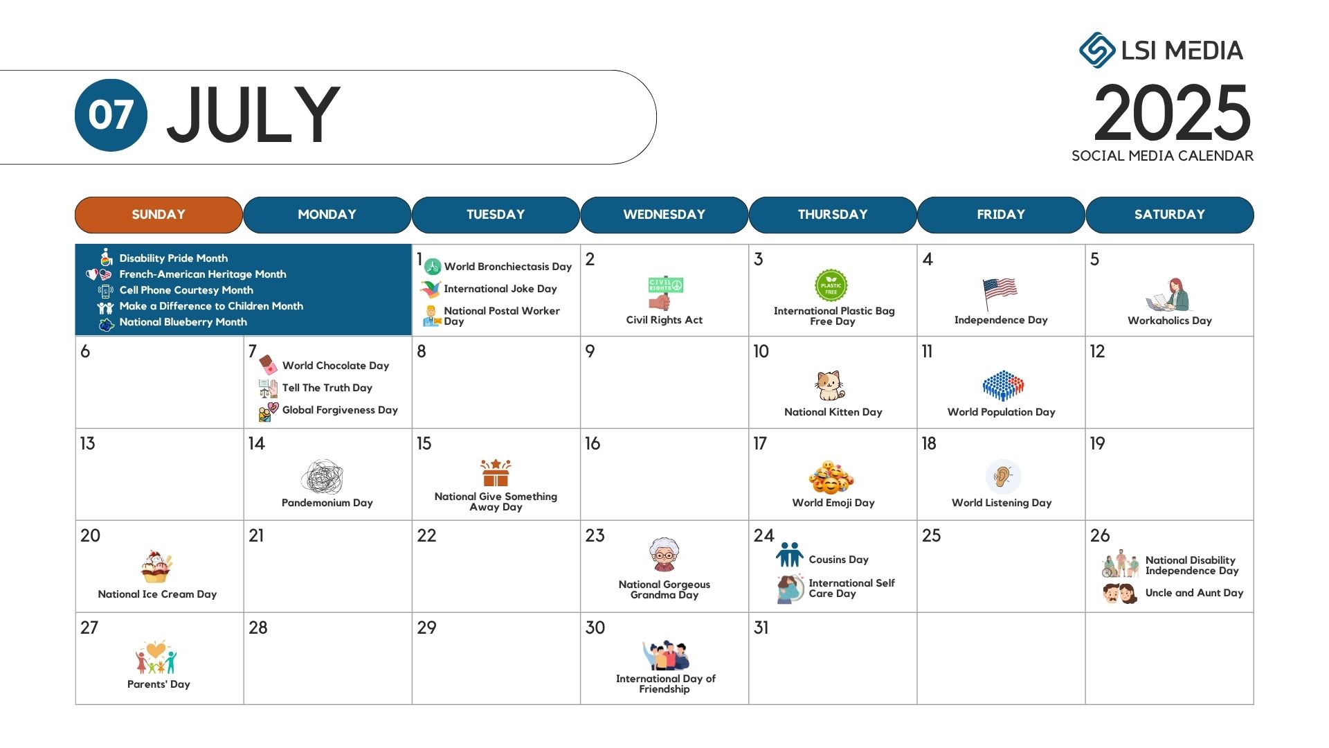 Social Media Content Calendar - Downloadable